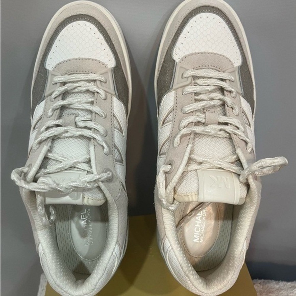 Michael Kors Rebel Lace Up Sneakers Women's 10 M Bone Multi New in Box